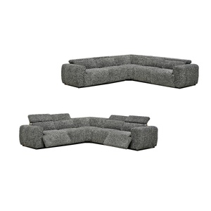 Cleo Boucle Electric Modular Lounge - Light Grey