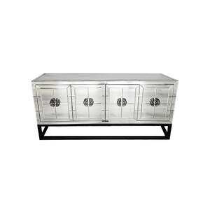 Athens Mirrored Buffet Table -Black