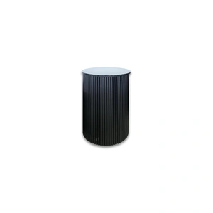 Ripple White Side Table - Black Marble