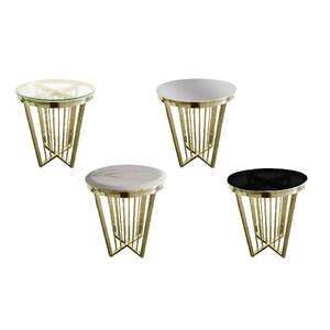 Salina Coffee Table 45cm Gold Base - White Marble