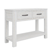 Console Hallway Entry Table 110cm Solid Mt Ash Timber Wood - White
