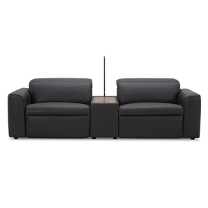 2 Seater Genuine Leather Sofa Lounge Electric Powered Recliner Graphite 