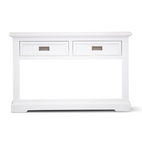 Laelia Console Hallway Entry Table 125cm Solid Acacia Timber Wood Coastal -White