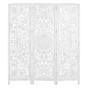 Staunton 3 Panel Room Divider Screen Privacy Shoji Timber Wood Stand - White