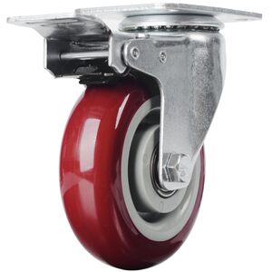4 inch Heavy Duty Casters Lockable Caster Wheel Swivel Casters Castor with Brakes for Furniture and Workbench Cart