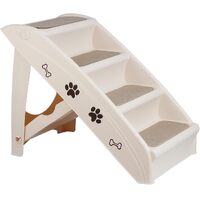 Pet Dog Stairs Steps for Small Dogs with Non-Slip Pads Car Foldable Dog Ramp Dog Steps Grey