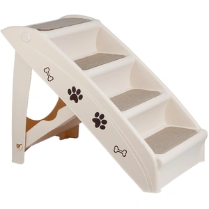 Pet Dog Stairs Steps for Small Dogs with Non-Slip Pads Car Foldable Dog Ramp Dog Steps Grey