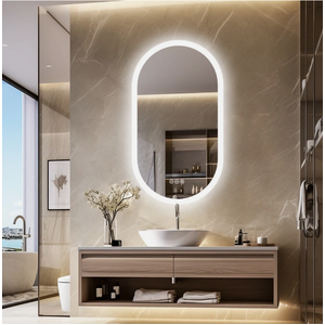 Interior Ave - LED Oval Frameless Salon / Bathroom Wall Mirror - 60 x 120cm