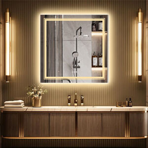 80 x 80cm Square Frameless LED Bathroom Mirror