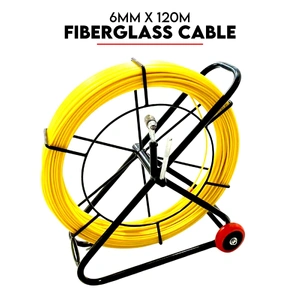 120M√ó6MM Fish Tape Puller Fiberglass Wire Cable Running Duct Rodder with Wheels