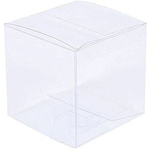 100 Pack of 9cm Sqaured Cube Gift Box - Product Showcase Clear Plastic Shop Display Storage Packaging Box