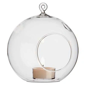 50 Wholesale Lot of Hanging Clear Glass Ball Tealight Candle Holder - 10cm Diameter / High - Wedding Globe Decoration Terrarium Succulent Plant Mini