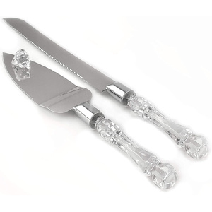 Cutting Cake Knife and Silver Blade Cake Server Set Wedding Anniversary Engagement Birthday Party Gift Boxed