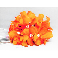 1 Set of 20 LED Orange Frangipani Flower Battery String Lights Christmas Gift Home Wedding Party Decoration Outdoor Table Garland Wreath