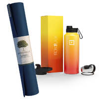 Harmony Mat - Midnight & Iron Flask Wide Mouth Bottle with Spout Lid, Fire, 32oz/950ml Bundle