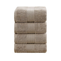 4 Piece Cotton Bath Towels Set - Sandstone