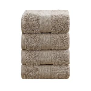4 Piece Cotton Bath Towels Set - Sandstone