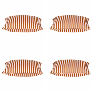 Pack of 4 Dandi Orange & White Striped Nautical Cushion Covers 40x40cm