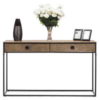 Contemporary Golden Black Hallway Console Table with Drawers