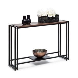 Sleek Hallway Console Table with Copper Textured Top