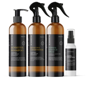 Sensitive Skin Itch Pack: Dog Shampoo, Conditioner, Dermal Scratch Spray & Cream
