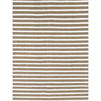 Beige cream striped cotton kilim rug190x250 cm