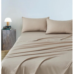 CleverPolly Vintage Washed Microfibre Sheet Set with 1 Pillowcase - Linen - King Single