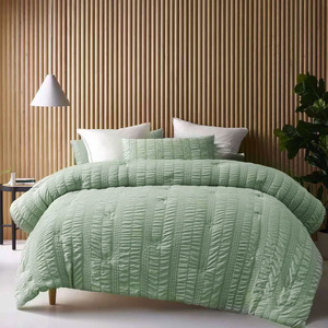 Accessorize Seersucker White 3 Piece Polyester Comforter Set Queen