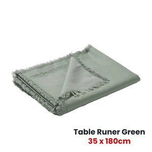 Vintage Design Homewares Gypsy Terracotta Washed Linen Cotton Table Runner 35 x 180cm