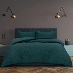 Asher Deep Teal Embossed Vintage Washed Quilt Cover Set King