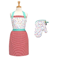 Ladelle Set of 2 Merry And Bright Christmas Oven Mitt & Apron Kitchen Set