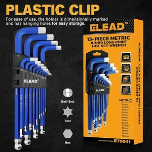 ELEAD Jumbo Hex Key Allen Wrench Set | 13-Piece Metric 2-19mm | Long Ball End Durable CR-V | Automotive | Mechanic | Furniture | Professional Grade To