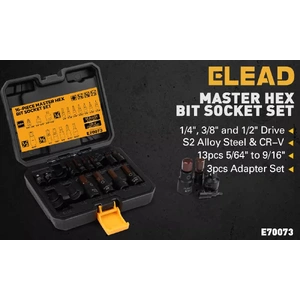16Pc SAE Hex Bit Impact Socket Set 5/64"-9/16" Allen Socket Set Socket Adapter