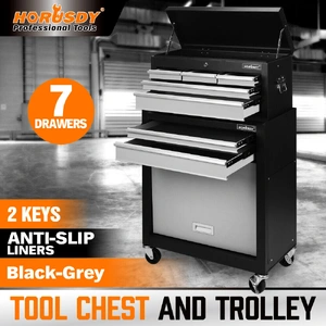 7 Drawer Tool Box Trolley Cabinet Storage Cart Garage Toolbox Organiser