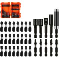 34Pc Impact Screwdriver Bit Set Nut Driver Magnetic Drill Holder Quick Release