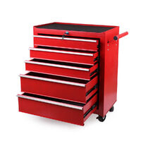 5-Drawer Tool Storage Trolley Cart - Heavy Duty Garage Cabinet Organizer with Lockable Wheels