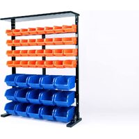 50-Piece Bin Wall Mounted Parts and Tool Storage Rack Organizer Rack for Workshop Tools