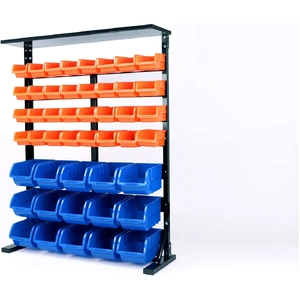 50-Piece Bin Wall Mounted Parts and Tool Storage Rack Organizer Rack for Workshop Tools