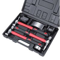 7Pc Car Body Repair Hammer & Dolly Kit Auto Panel Beating Dent Roller Auto Tools
