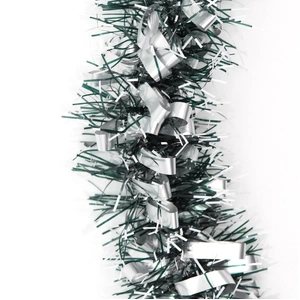 5x 2.5m Christmas Tinsel Xmas Garland Sparkly Snowflake Party Natural Home Décor, Bows (Silver Black)