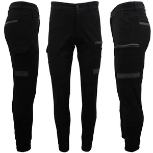 Men's Cargo Cotton Drill Work Pants UPF 50+ 13 Pockets Tradies Workwear Trousers, Black, 32