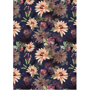 Blushing Blooms - 2024 A5 Padded Cover Diary Premium Planner Book New Year Gift