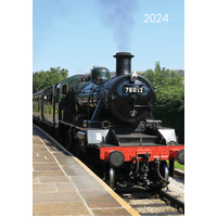 Steam Trains 2024 A5 Padded Cover Diary Premium Planner Book Xmas New Year Gift