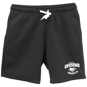 Men's Fleece Shorts Casual Sports Sweat Pants w Elastic Waist Drawstring Pockets, Black, XS