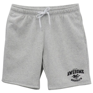 Men's Fleece Shorts Casual Sports Sweat Pants w Elastic Waist Drawstring Pockets, Light Grey, XS