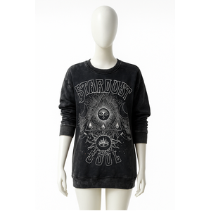 Mineral Wash Graphic Sweatshirt Black L
