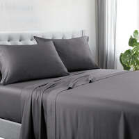1200tc hotel quality cotton rich sheet set double charcoal