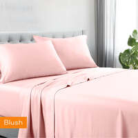 1200tc hotel quality cotton rich sheet set king single blush