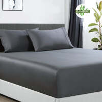 400 thread count bamboo cotton 1 fitted sheet with 2 pillowcases double charcoal