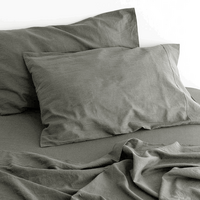 luxurious linen cotton sheet set 1 king single grey